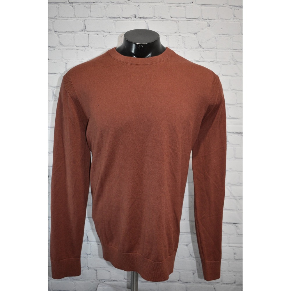 Express Lightweight Sweater Mens XXL Rust Brown Crewneck Long Sleeve Knit